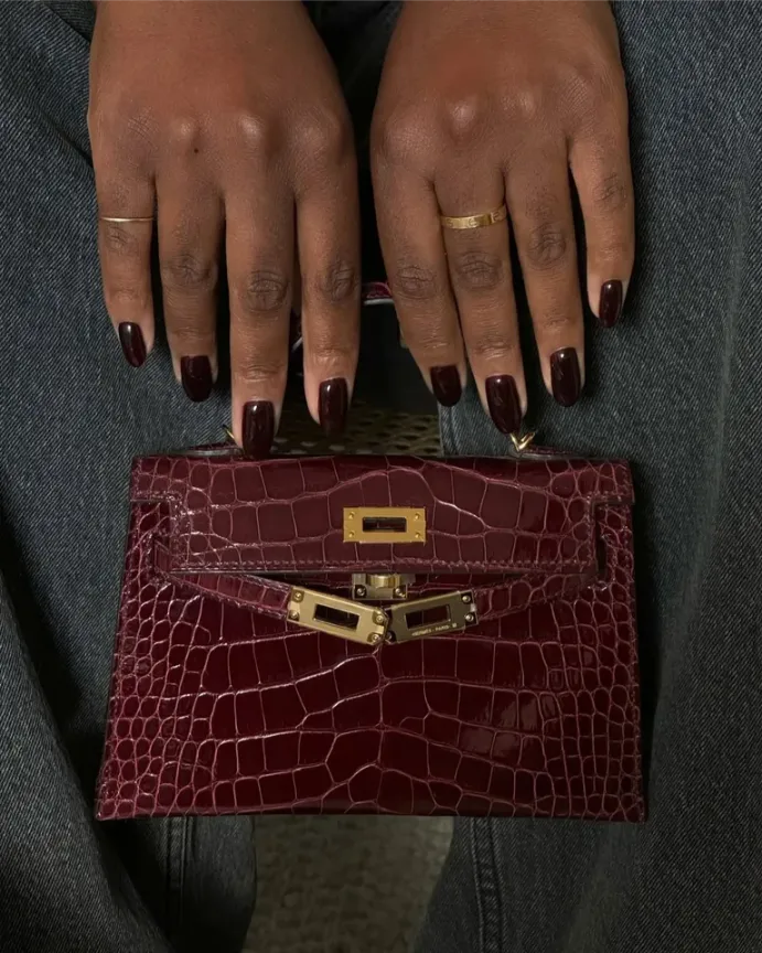 Oxblood Square Nails