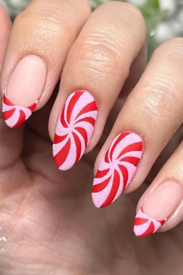 Pink and Red Sugared Peppermint Swirls