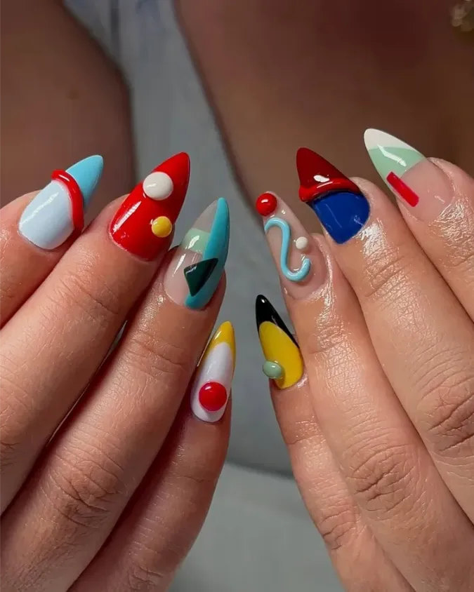 Pop Art Stiletto Nails