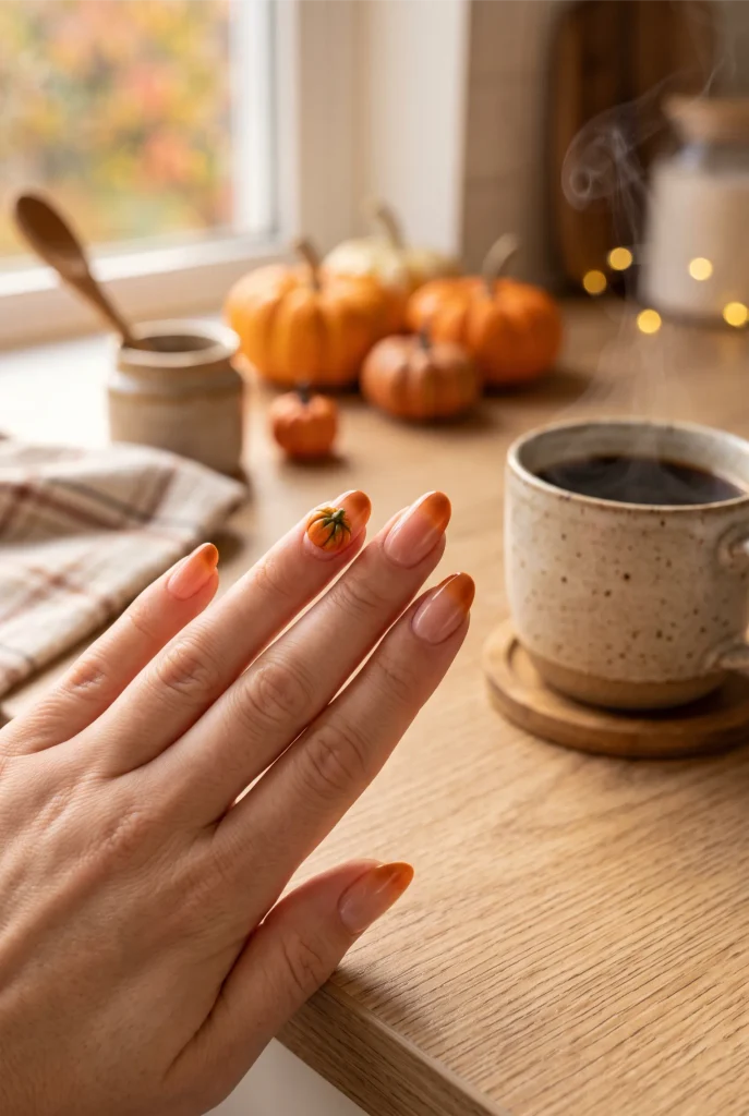 Pumpkin Spice Ombré Tips