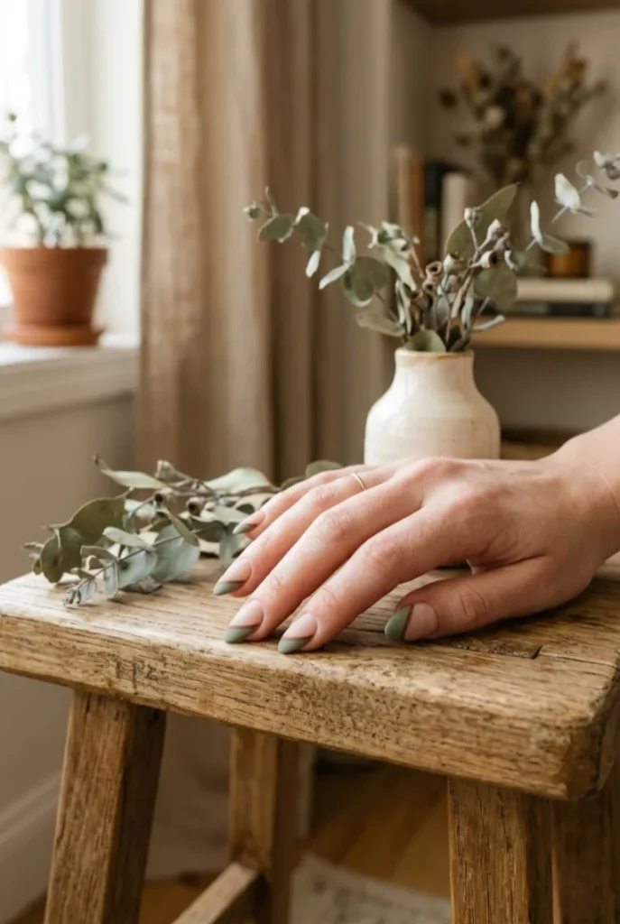 Sage Green Diagonal Tips