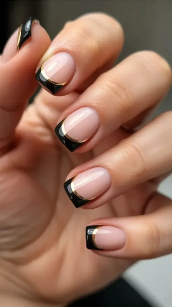 Sharp Black French Tips