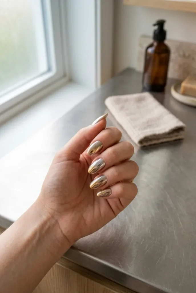 Silver-to-Gold Ombre Chrome