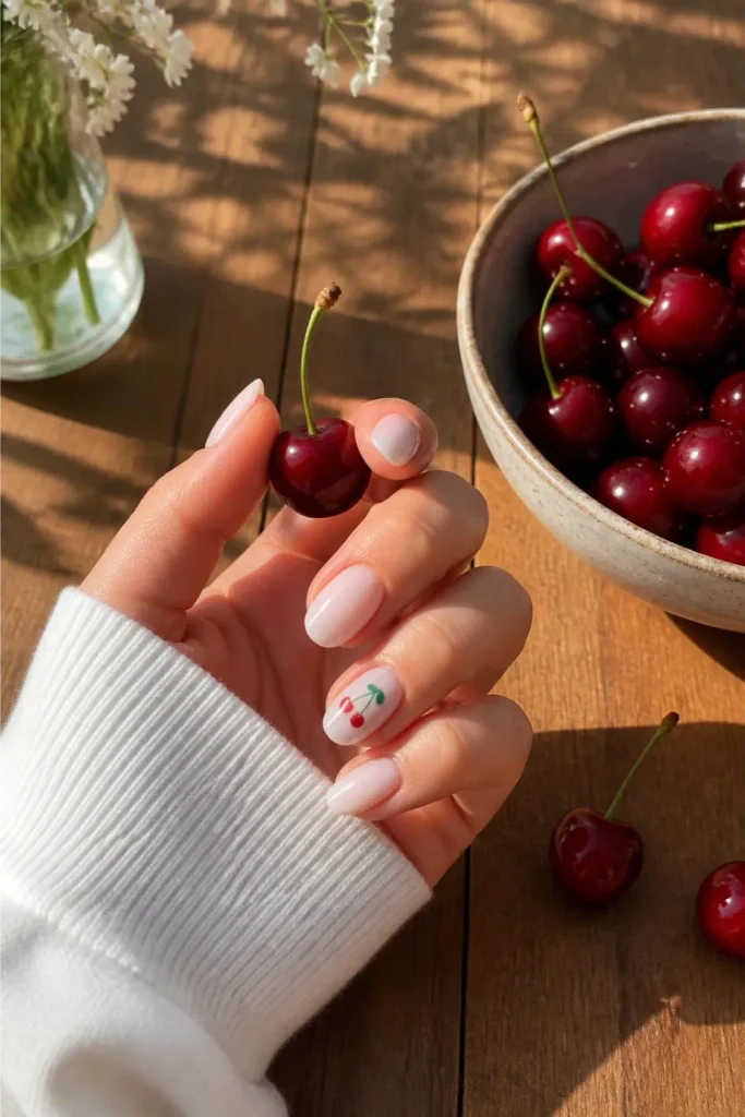 Single Cherry Accent Nail