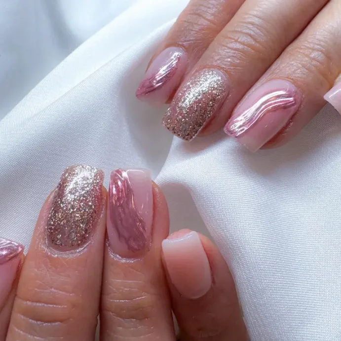 Solid Pink Chrome Swipe