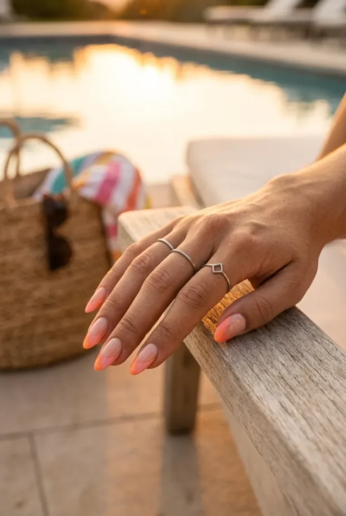 Sunset Ombre Diagonal Tips