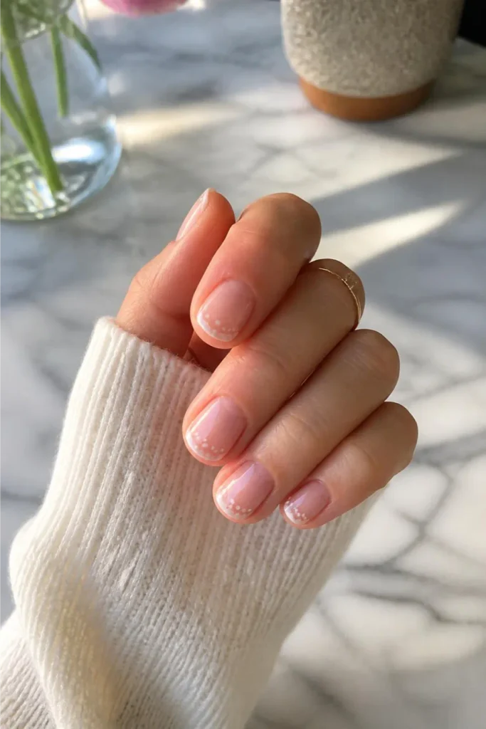 Tiny Polka Dot French Tips