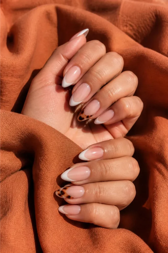 Tortoiseshell French Accent Nail