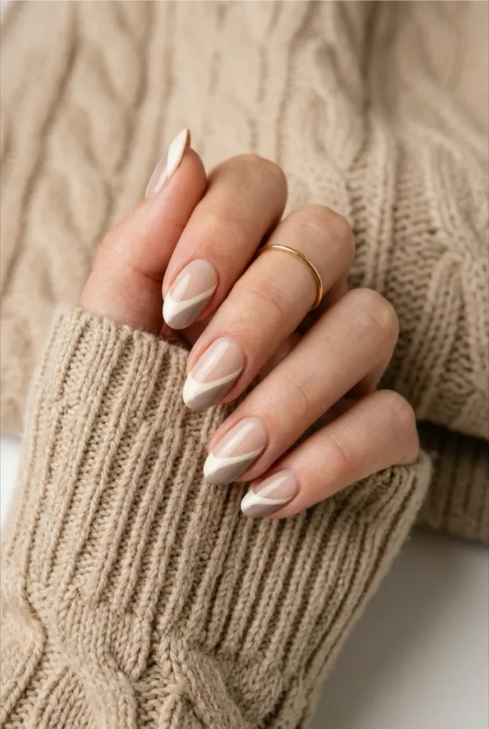 Two Tone Diagonal French Tip