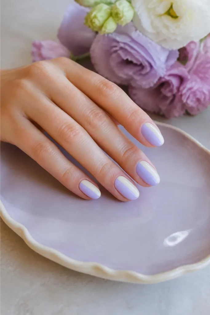 Two-Tone Vertical Split Nails