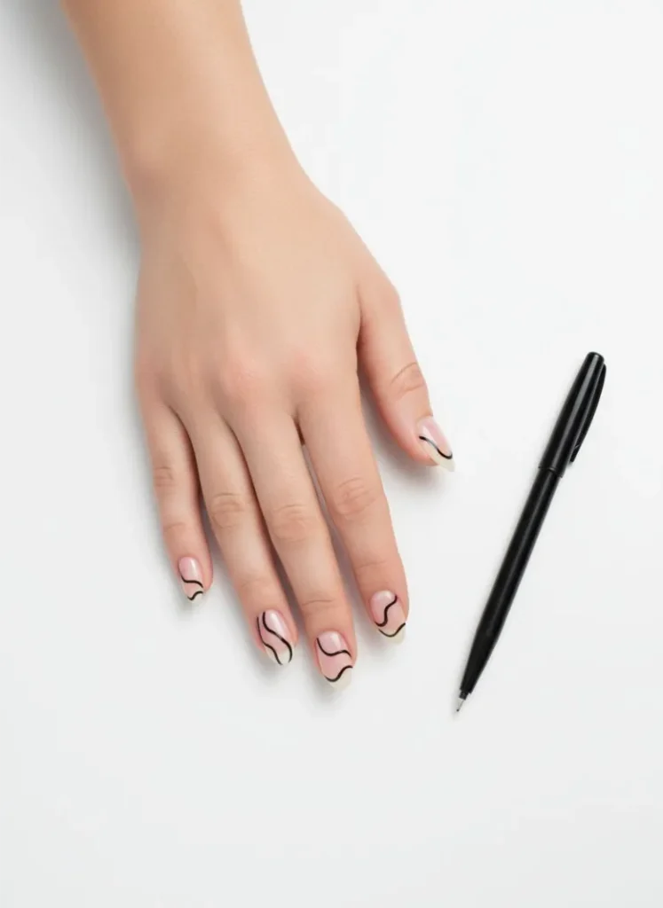 Wavy French Nails