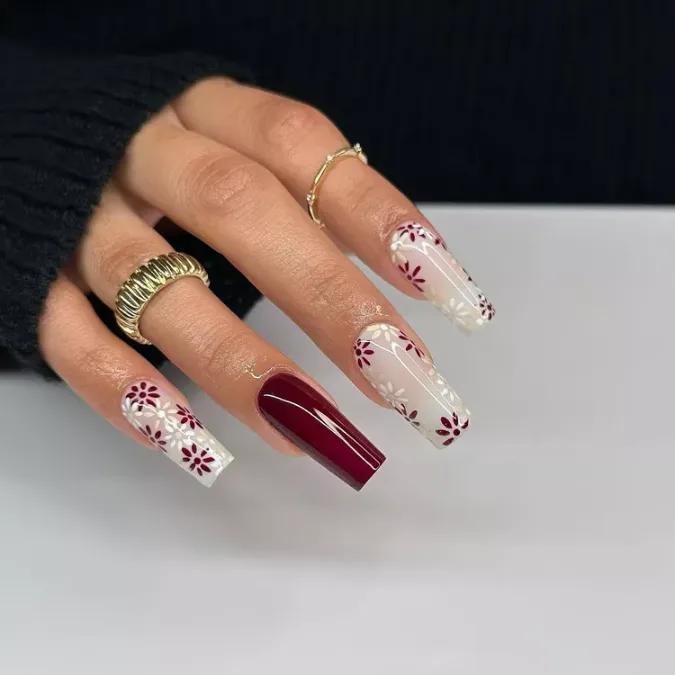 Wine Red Florals