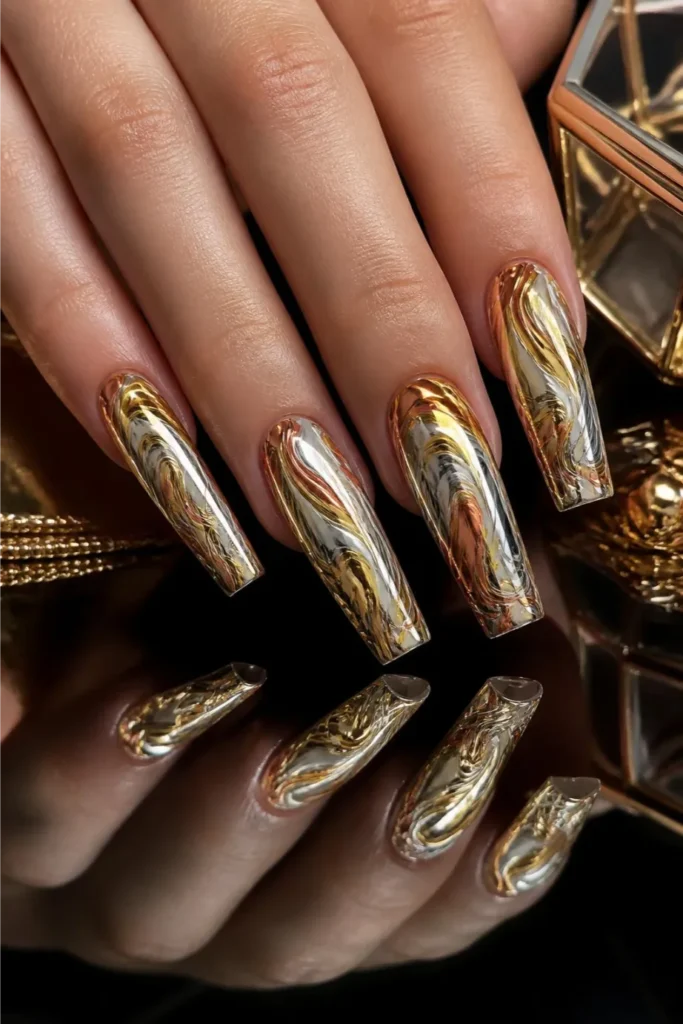 liquid chrome swirl